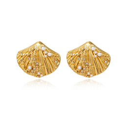 Seashell Pearl Earrings